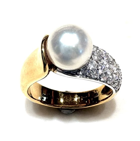 Ring Sommer Woman Collezione Perle in Gold Perla PERLA MM 8/8.5 DIA CT 0.56 H - PERLA MM 8/8.5 DIA CT 0.56 H